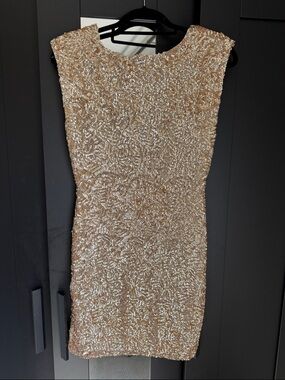 Alice + Olivia Gold Sequin Mini Dress